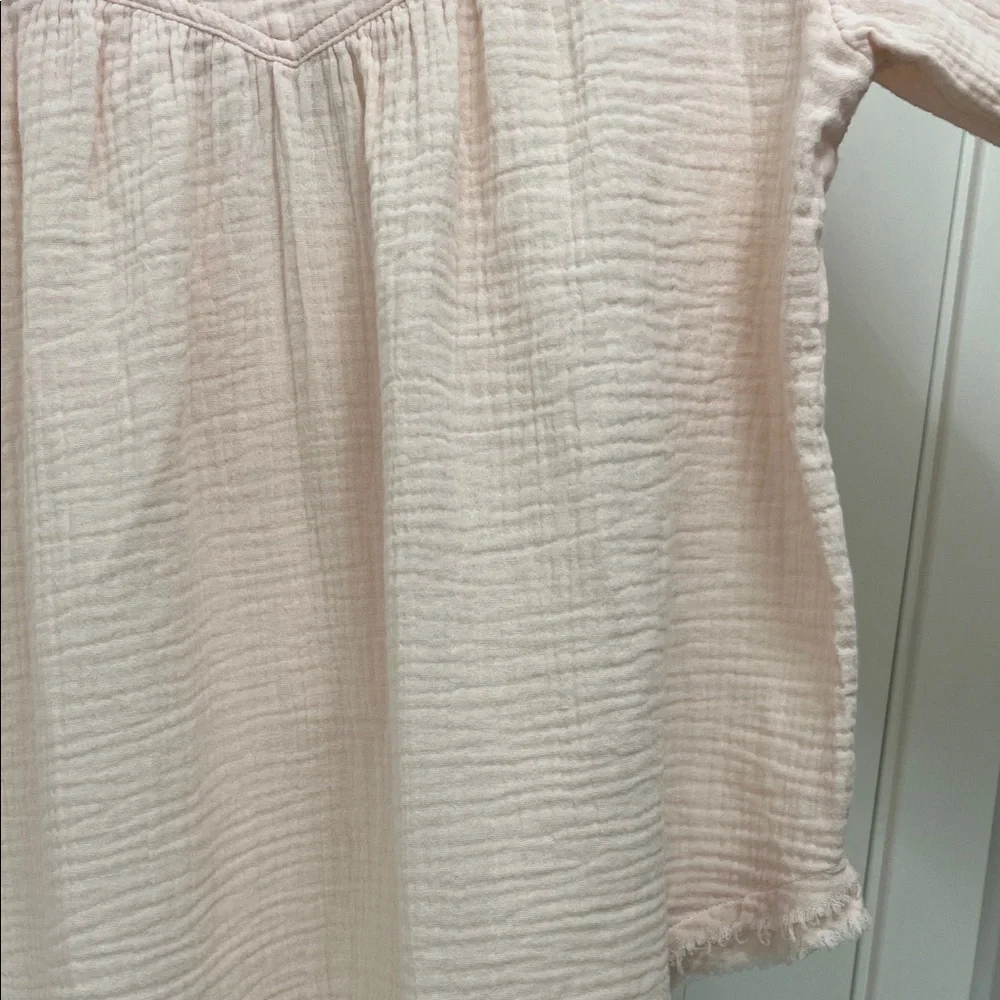 Free People Changing Horizons Soft Pink Gauzy Cotton Popover Top - Size XS